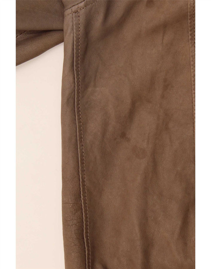 Jaqueta de couro masculina Jeckerson Reino Unido 42 XL marrom