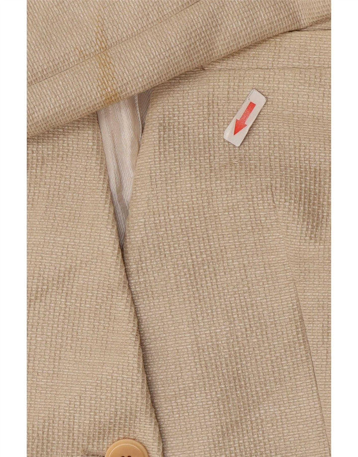 Jaqueta blazer feminina Zara Reino Unido 12 algodão bege médio