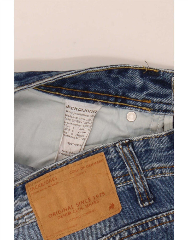 Shorts jeans masculino Jack & Jones pequeno W30 algodão azul
