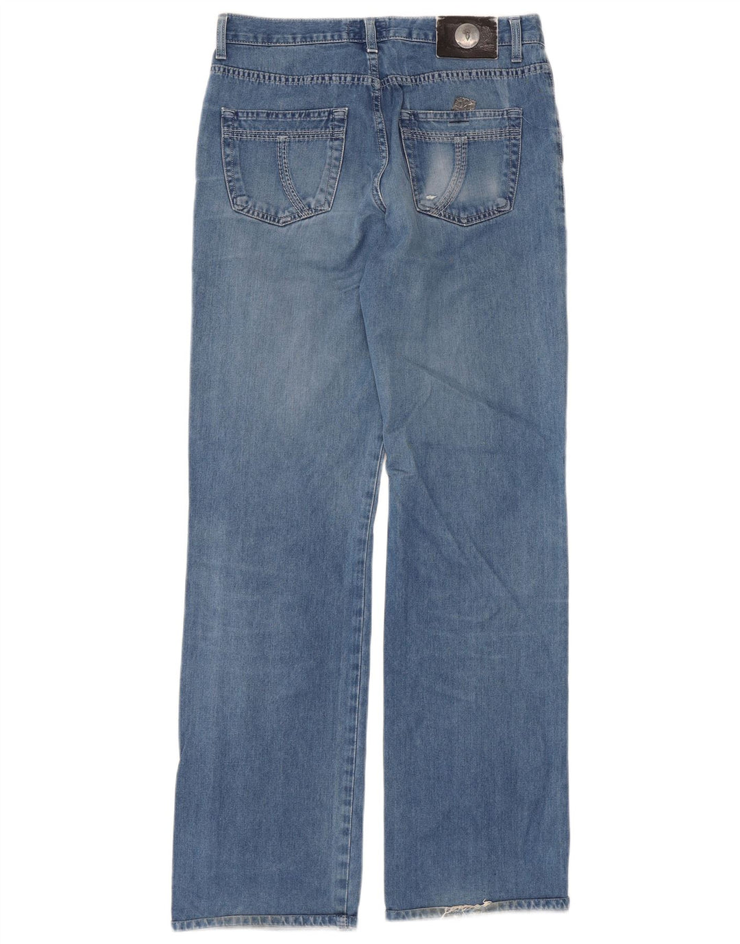 Trussardi Mens Bootcut Jeans W31 L32 Azul Algodão