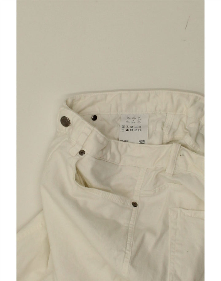 HUGO BOSS Womens Slim Casual Trousers W32 L34 White Cotton Vintage Hugo Boss and Second-Hand Hugo Boss from Messina Hembry 