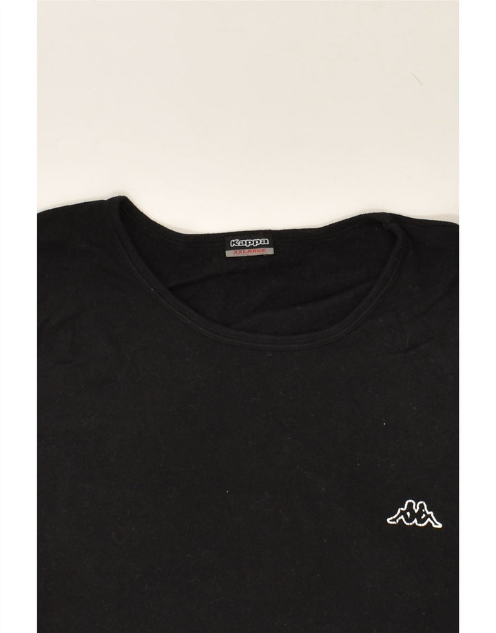 KAPPA Womens T-Shirt Top UK 2XL Black Cotton | Vintage Kappa | Thrift | Second-Hand Kappa | Used Clothing | Messina Hembry 