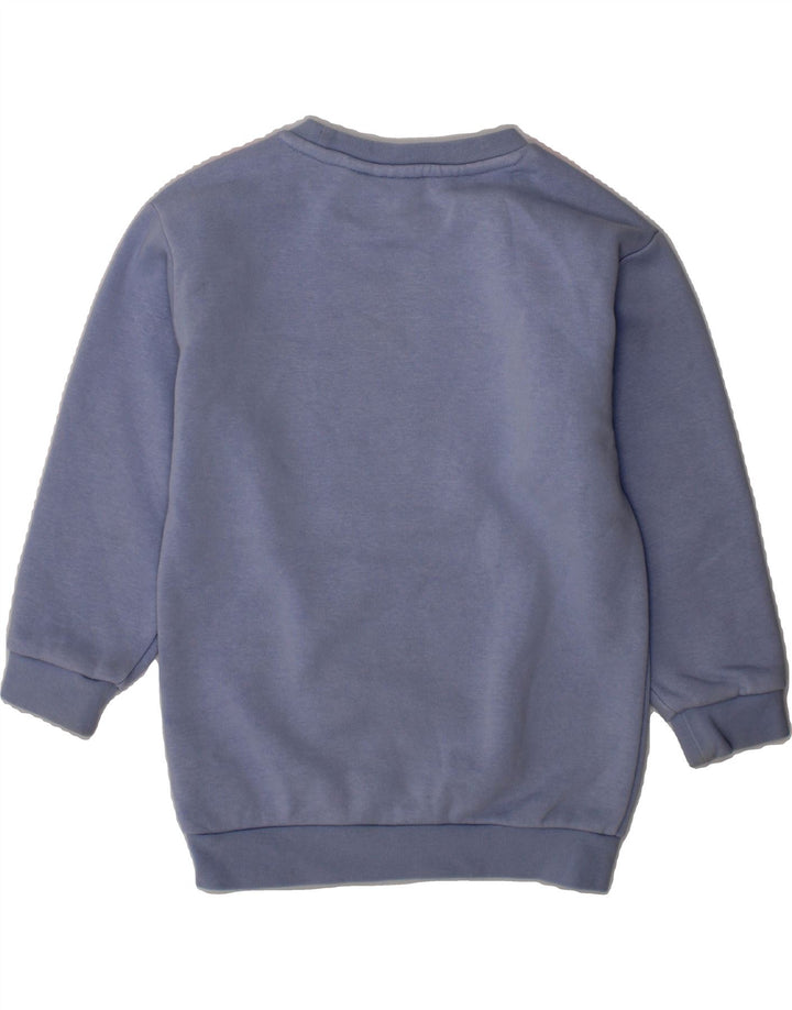 ADIDAS Girls Graphic Sweatshirt Jumper 2-3 Years Blue Cotton Vintage Adidas and Second-Hand Adidas from Messina Hembry 