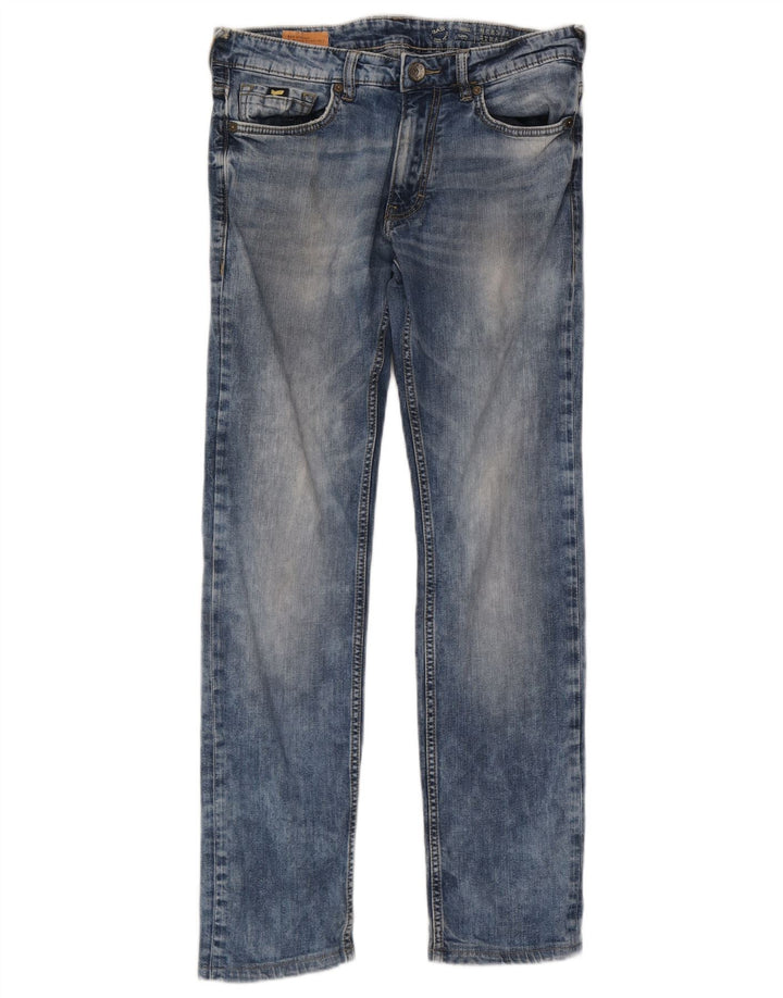 Calça jeans reta feminina Gas W32 L30 algodão azul