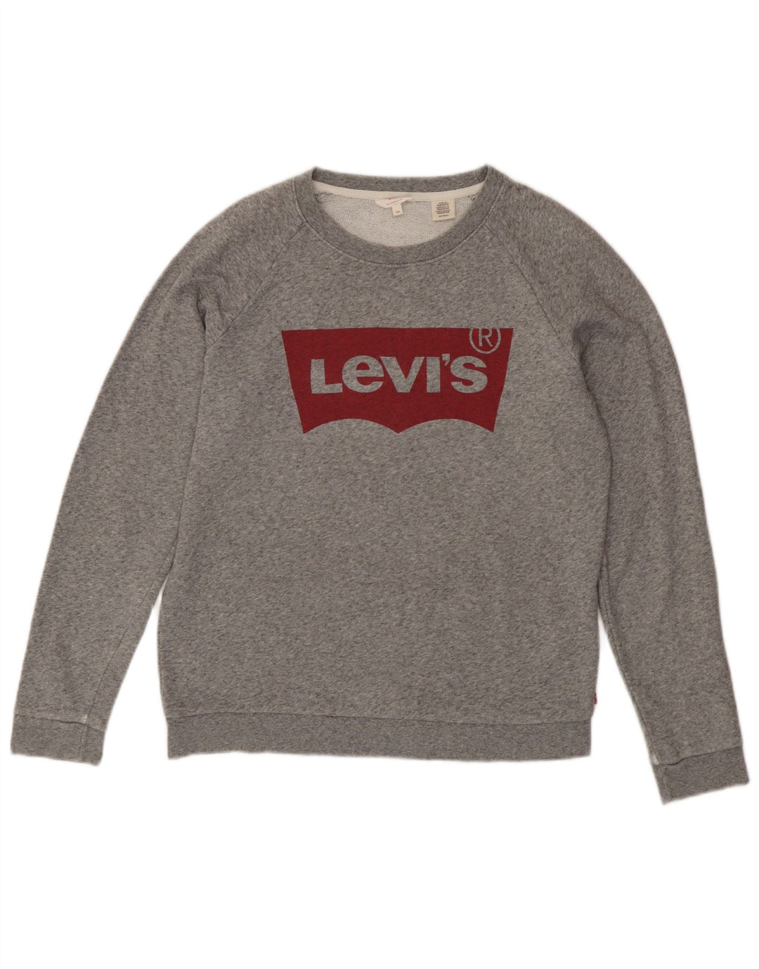 Moletom feminino Levi's Graphic Oversized Jumper UK 6 XS cinza manchado