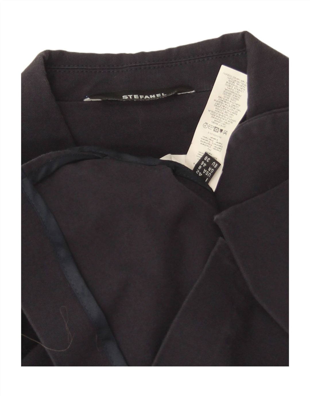 Jaqueta blazer feminina Stefanel crop 3 botões EU 38 algodão azul marinho médio