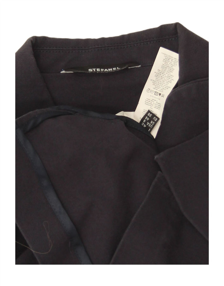 Jaqueta blazer feminina Stefanel crop 3 botões EU 38 algodão azul marinho médio