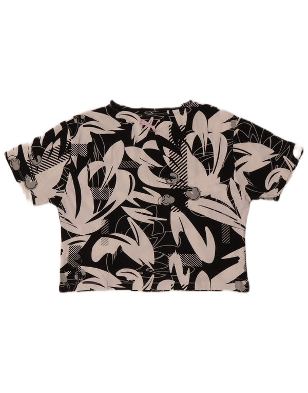 Camiseta Puma Girls Abstract Pattern Crop Graphic 11-12 Anos Preto