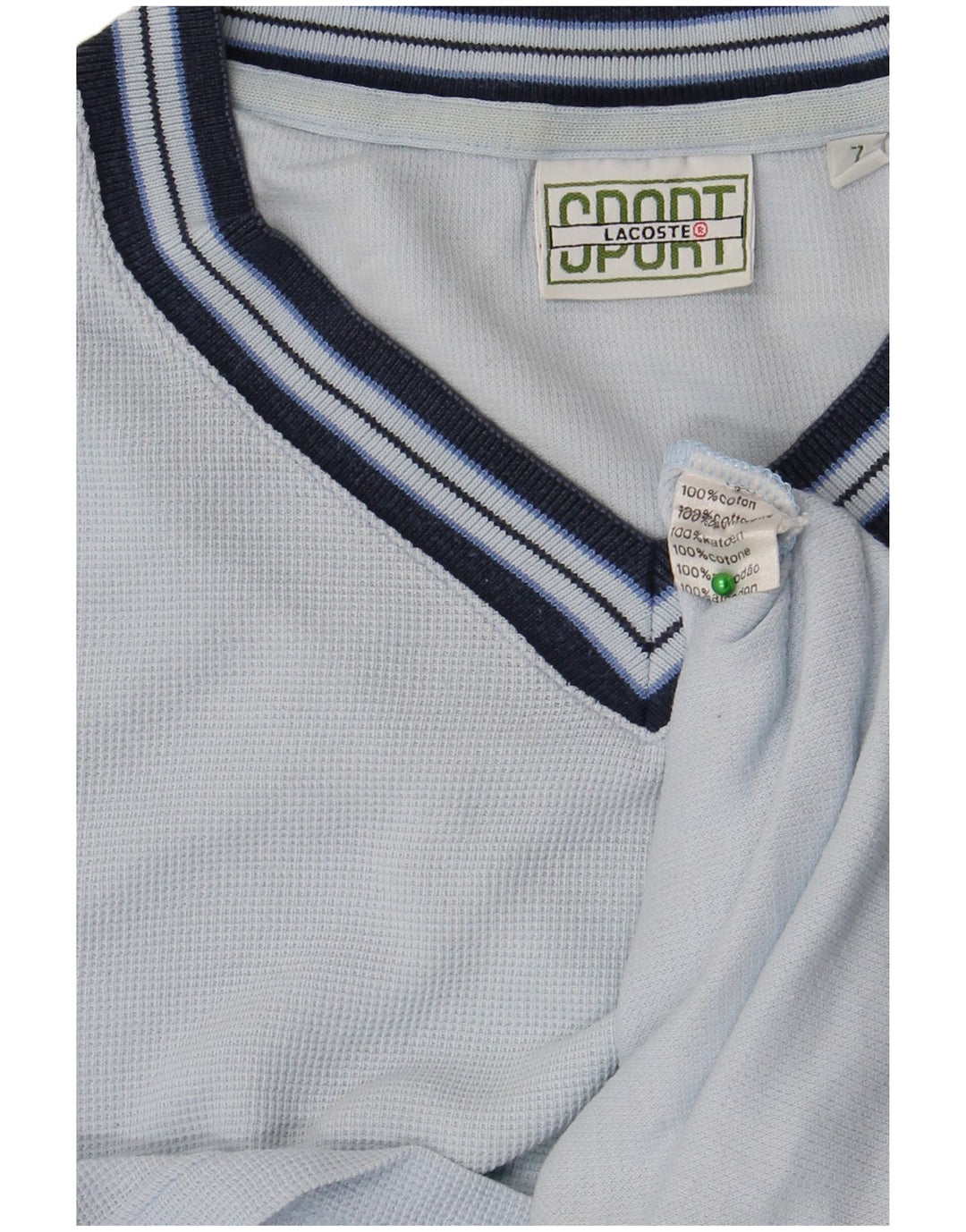 Camiseta masculina LACOSTE tamanho superior 7 2XL algodão azul