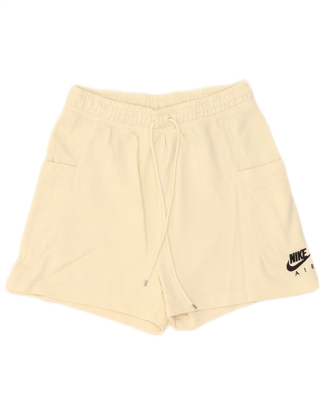 Shorts esportivos femininos Nike UK 8 pequeno algodão bege