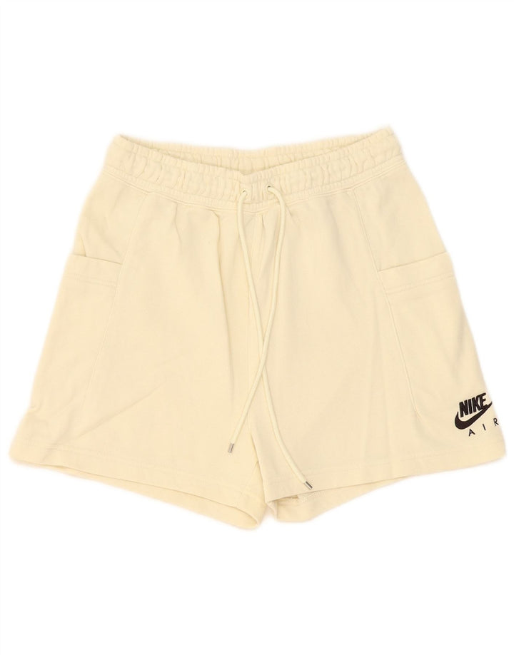 Shorts esportivos femininos Nike UK 8 pequeno algodão bege