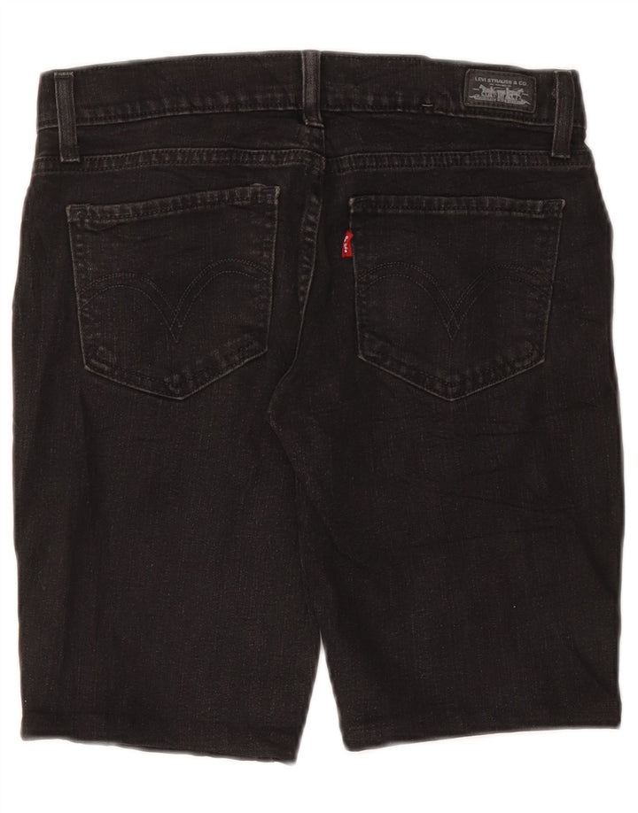 Shorts jeans feminino LEVI'S 524 Super Low EUA 7 médio W30 algodão cinza