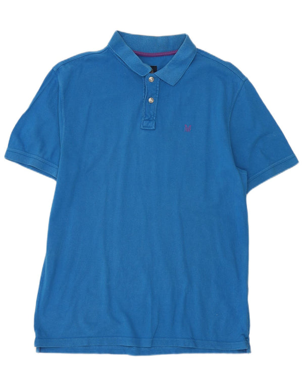 Camisa polo masculina Crew Clothing grande algodão azul