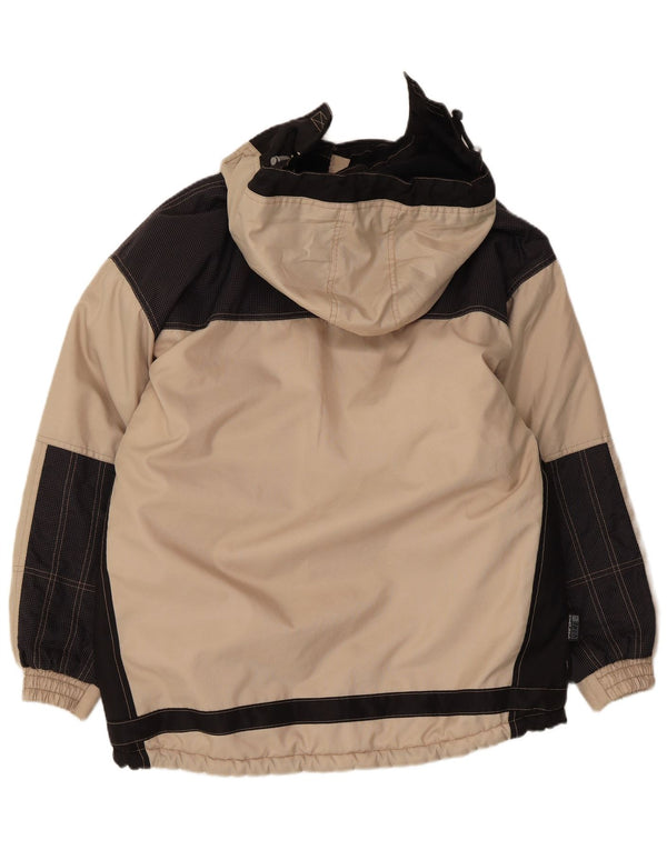 Jaqueta corta-vento masculina Astrolabio com capuz UK 46 3XL bege Colourblock