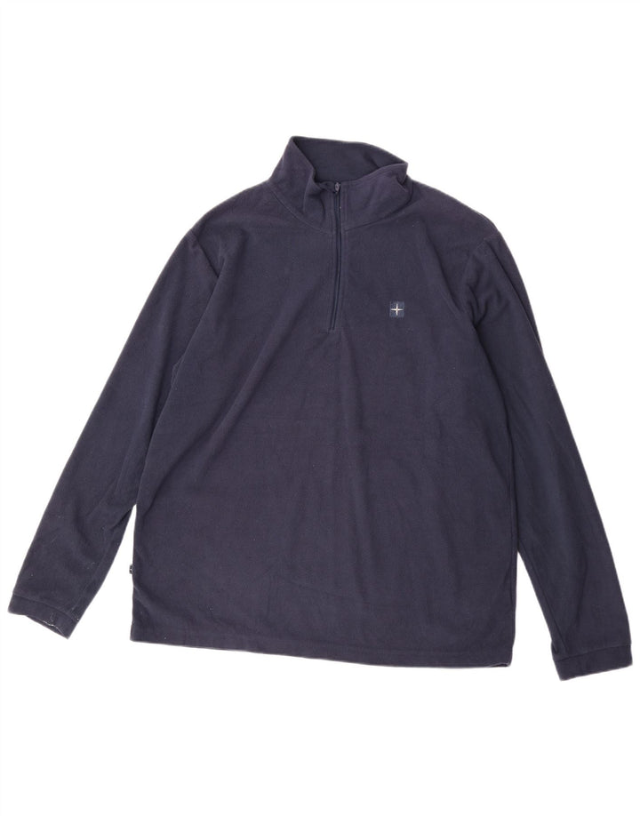 Mountain Warehouse Mens Zip Neck Fleece Jumper Grande Poliéster Azul Marinho