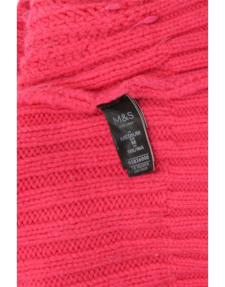Suéter feminino Marks & Spencer com gola tartaruga Reino Unido 12 rosa médio