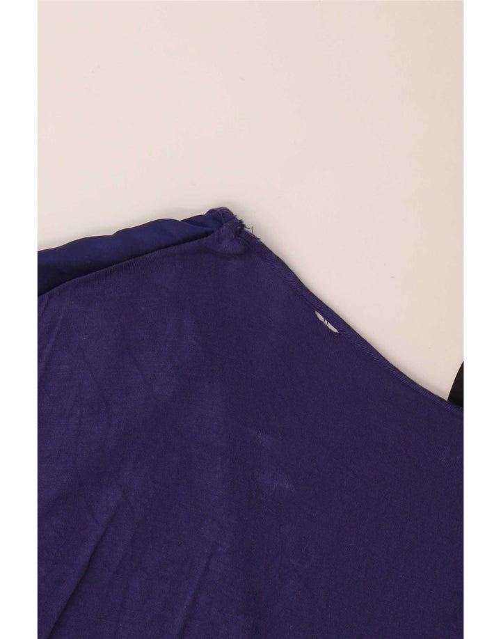 Vestido básico feminino Benetton com ajuste relaxado Reino Unido 14 médio azul marinho viscose