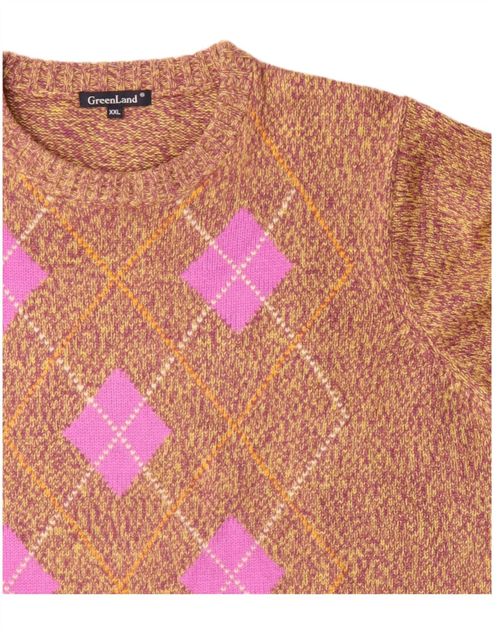 GREENLAND Feminino Reino Unido 20 2XL Multicolorido Argyle/Diamante Acrílico
