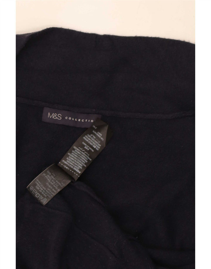 Suéter cardigã feminino Longline da Marks & Spencer Reino Unido 12 médio azul marinho