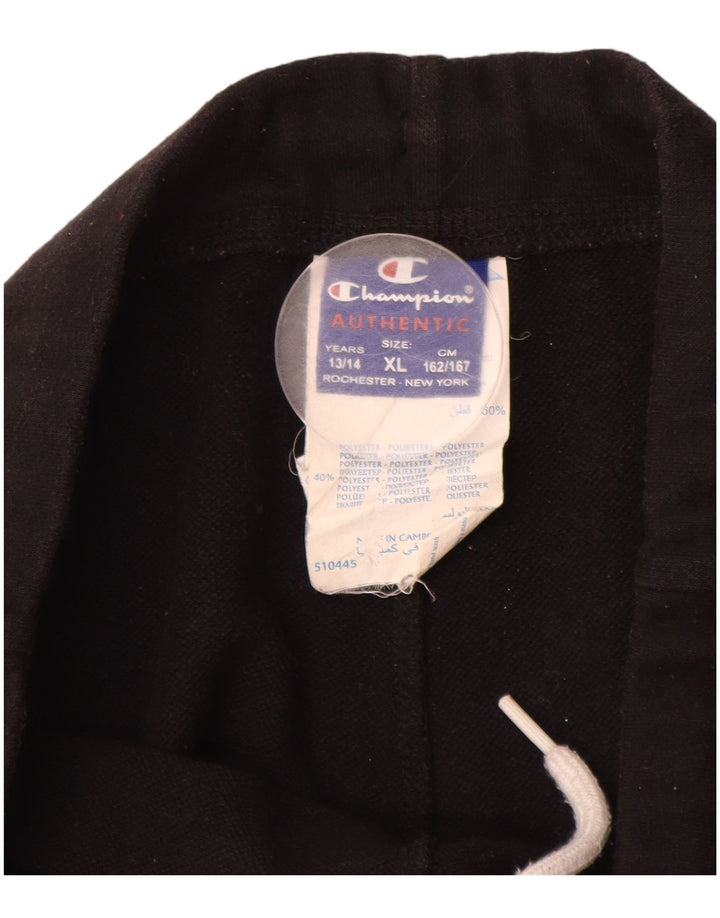 CHAMPION Girls Tracksuit Trousers 13-14 Years XL Black Cotton Vintage Champion and Second-Hand Champion from Messina Hembry 