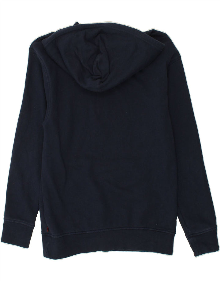 LEVI'S Mens Relaxed Fit Graphic Hoodie Jumper Small Navy Blue Cotton Vintage Levi's and Second-Hand Levi's from Messina Hembry 