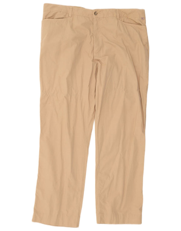 Pierre Cardin Mens Calça Casual Reta IT 54 2XL W42 L31 Algodão Bege