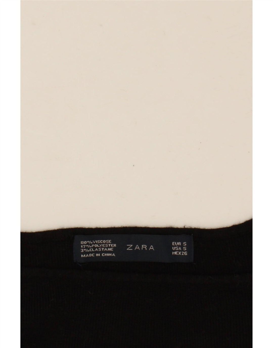 Zara Womens Crop Top Manga Longa Reino Unido 10 Pequena Viscose Preta