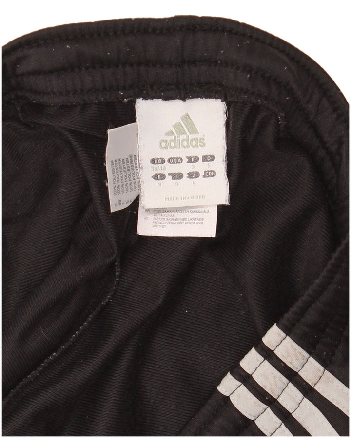 Calças de treino masculinas Adidas UK 38/40 poliéster preto médio