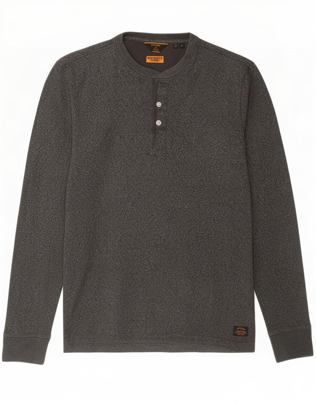 Top masculino Superdry manga comprida pequeno algodão cinza