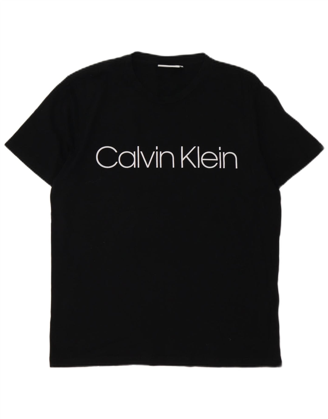 CALVIN KLEIN Camiseta masculina gráfica Top médio algodão preto