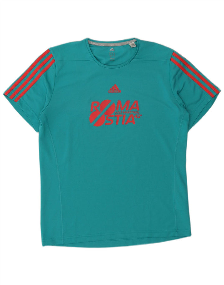Camiseta Adidas Masculina Roma Graphic Top Médio Turquesa Poliéster