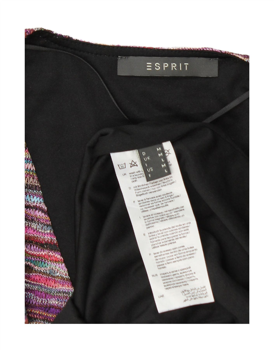 Vestido feminino Esprit sem mangas com bainha UK 12 médio listrado multicolorido
