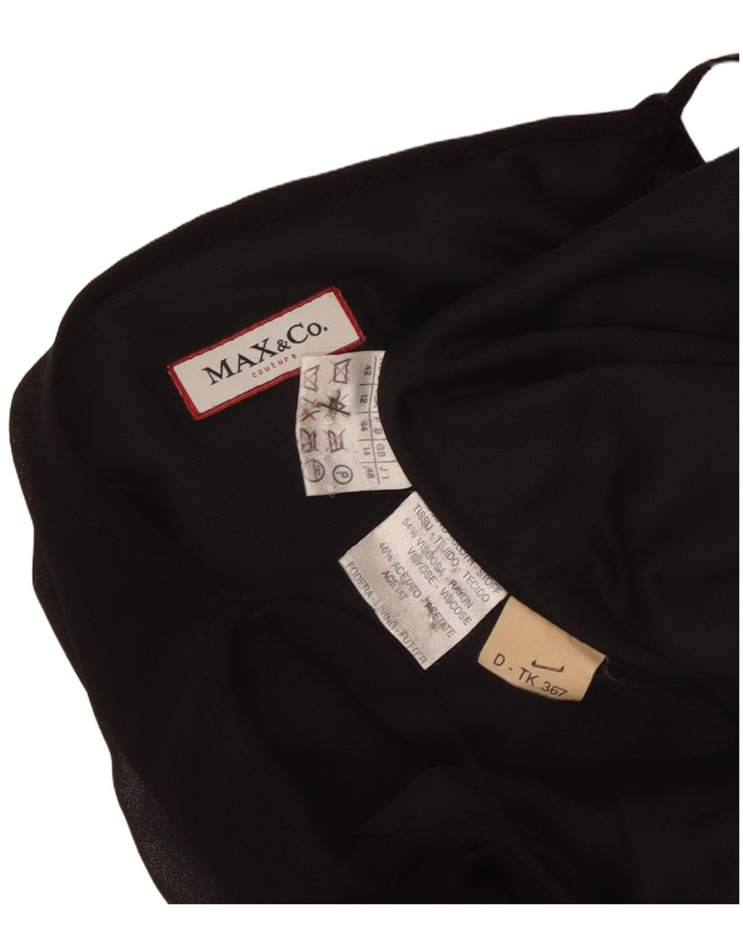 Max & Co. Vestido Maxi Slip Feminino Reino Unido 14 Viscose Preto Médio