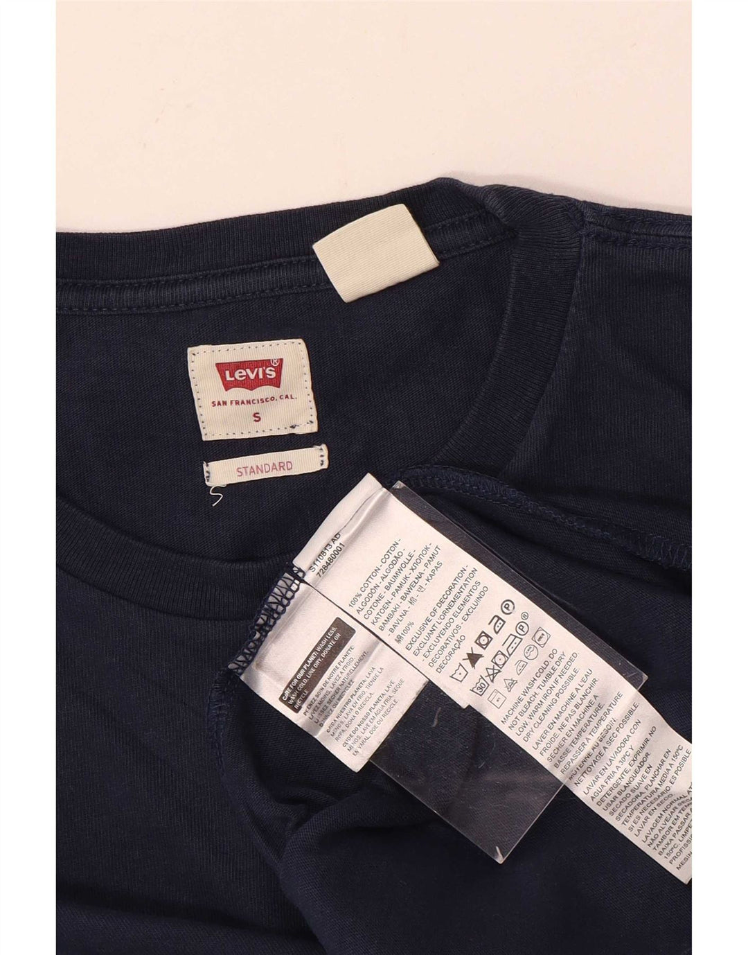Levi's Mens Standard Fit Top Manga Longa Pequeno Algodão Azul Marinho
