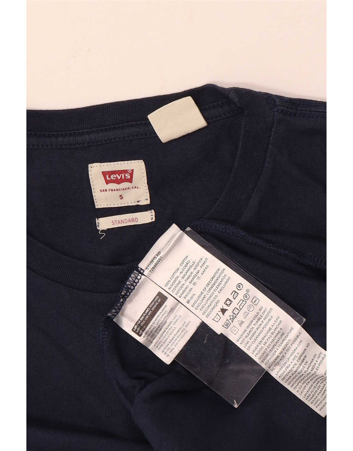 Levi's Mens Standard Fit Top Manga Longa Pequeno Algodão Azul Marinho