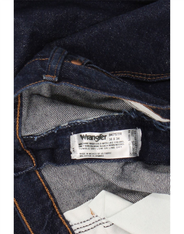 Wrangler Mens Straight Jeans W38 L34 Azul Marinho Algodão