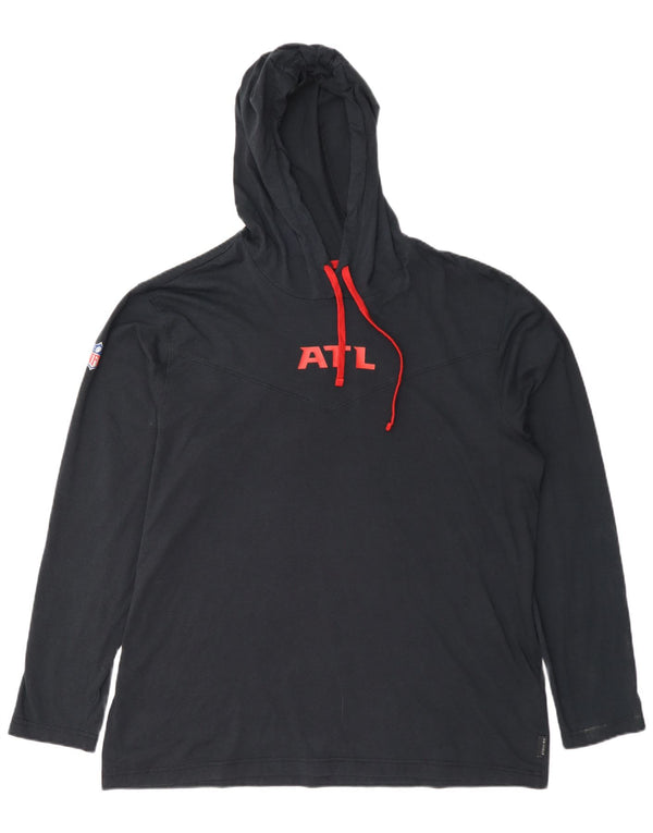Top gráfico com capuz masculino Nike Atlanta Falcons manga comprida grande azul marinho