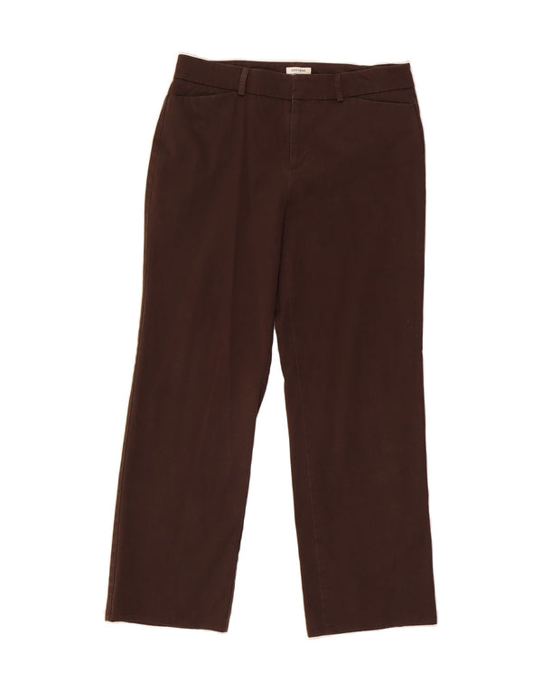 Calça feminina casual reta DOCKERS US 10 grande W32 L29 algodão marrom