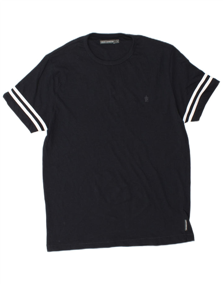 Camiseta feminina FRENCH CONNECTION UK 16 grande algodão preto