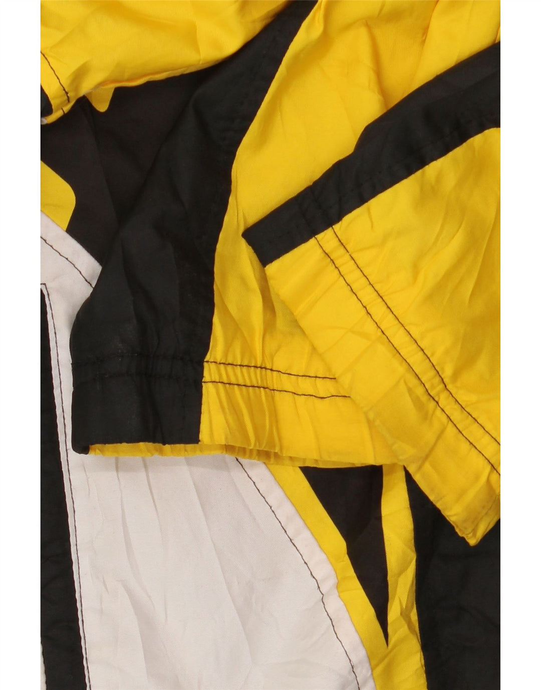 Jaqueta de chuva masculina ASICS com capuz UK 40 grande bloco colorido preto