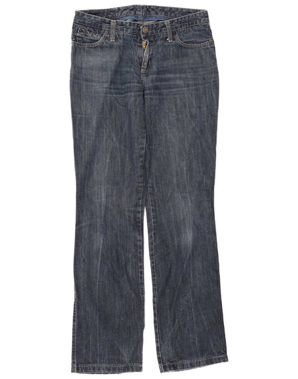 Jeans retos femininos Benetton IT 42 médio W30 L31 algodão azul marinho