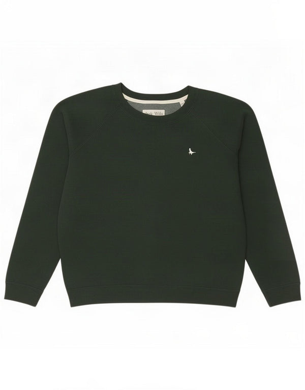 Jack Wills moletom feminino oversized jumper Reino Unido 12 algodão verde médio