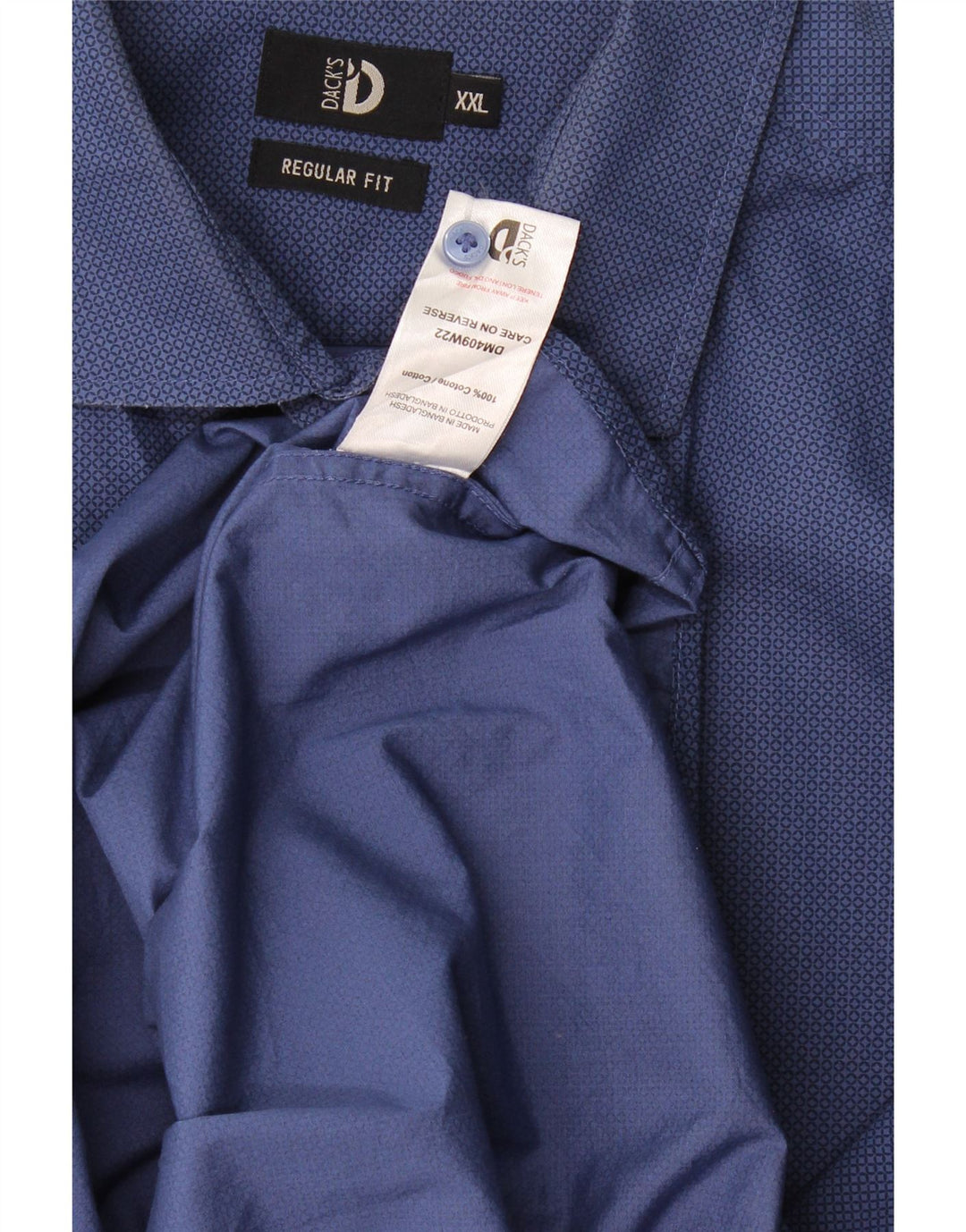 Camisa masculina de ajuste regular da Dack 2XL algodão geométrico azul marinho