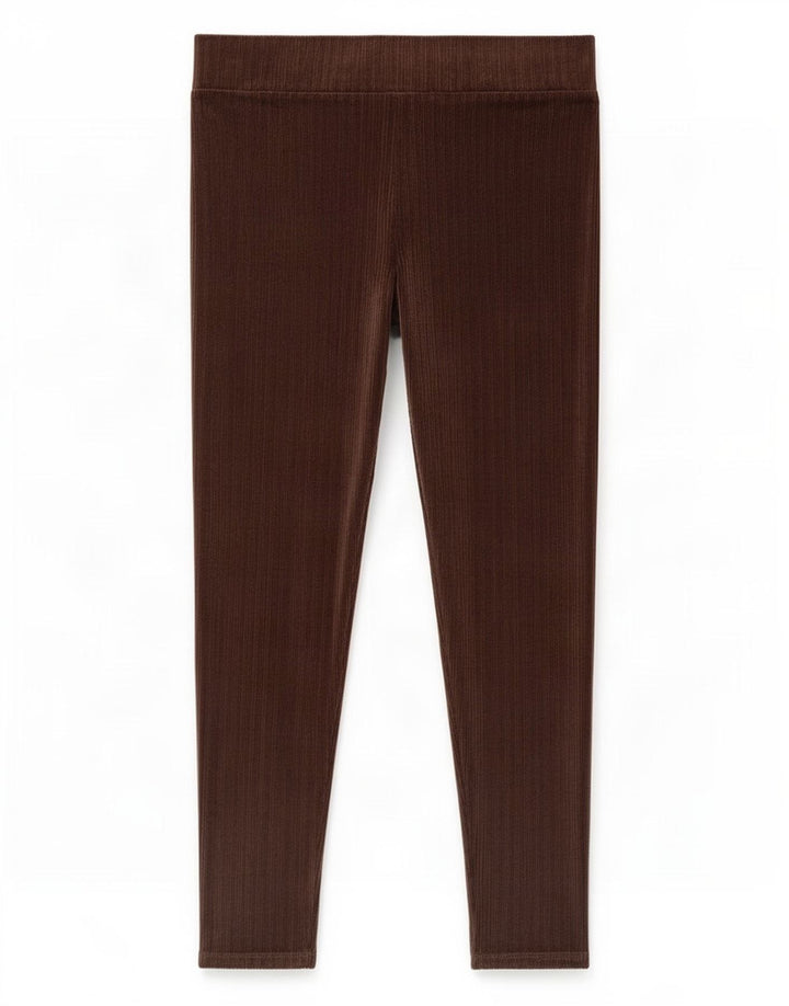 Leggings femininas de veludo Marks & Spencer UK 16 poliéster marrom grande