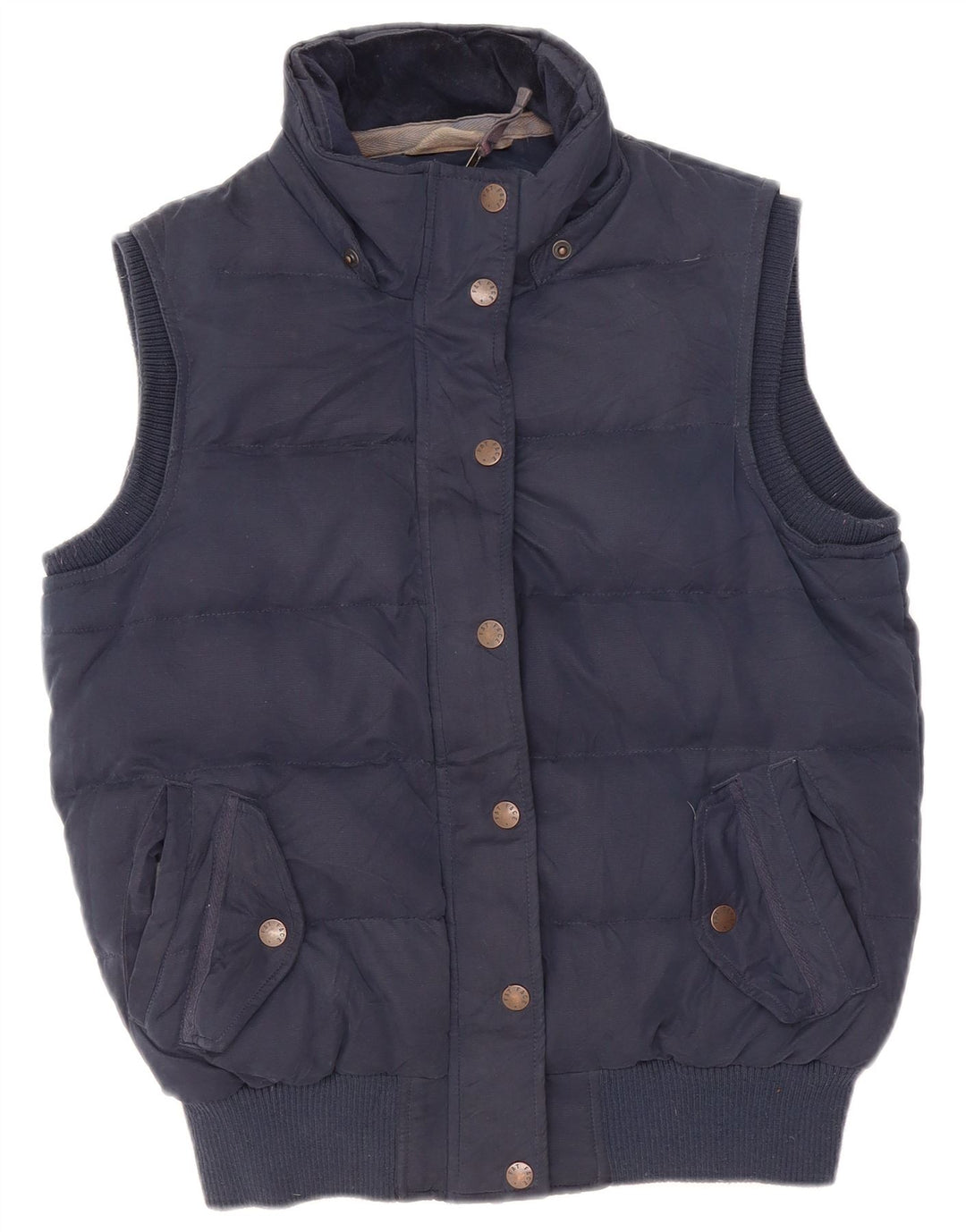 Colete acolchoado Sherpa feminino Fat Face UK 12 poliéster azul marinho médio