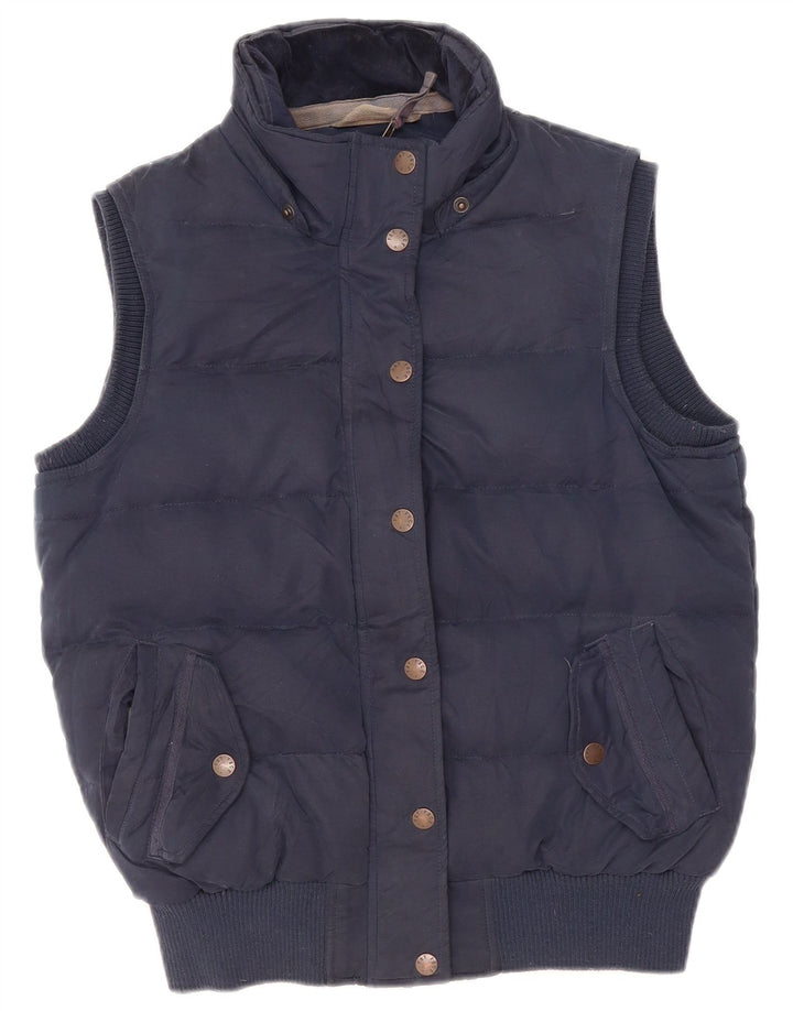 Colete acolchoado Sherpa feminino Fat Face UK 12 poliéster azul marinho médio