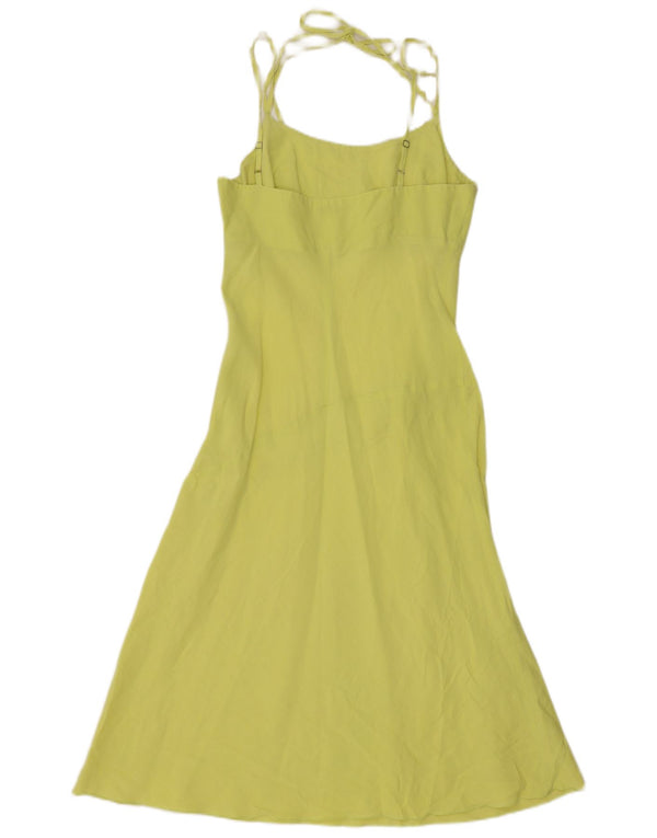 Vestido de verão regular feminino Benetton UK 12 médio amarelo