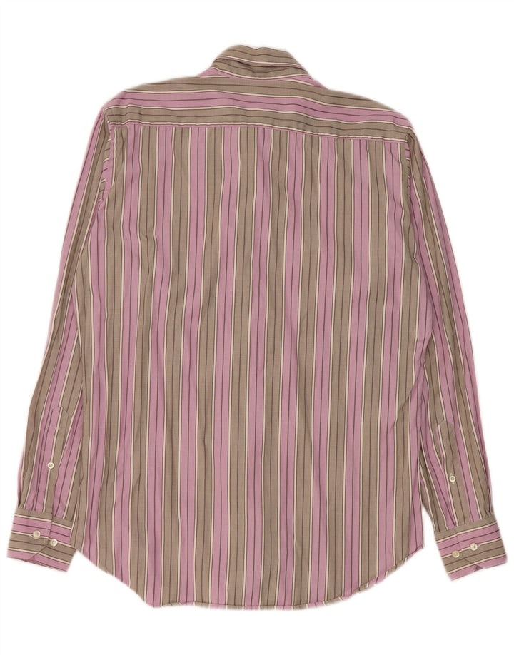 Camisa masculina Etro tamanho 40 algodão listrado cinza médio