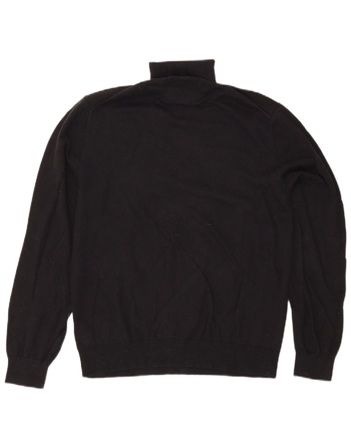 Jack Wills Suéter masculino com gola redonda, grande algodão preto