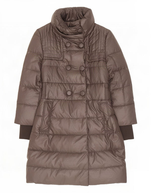 Casaco acolchoado com peito duplo feminino Penny Black UK 8 pequeno poliéster marrom